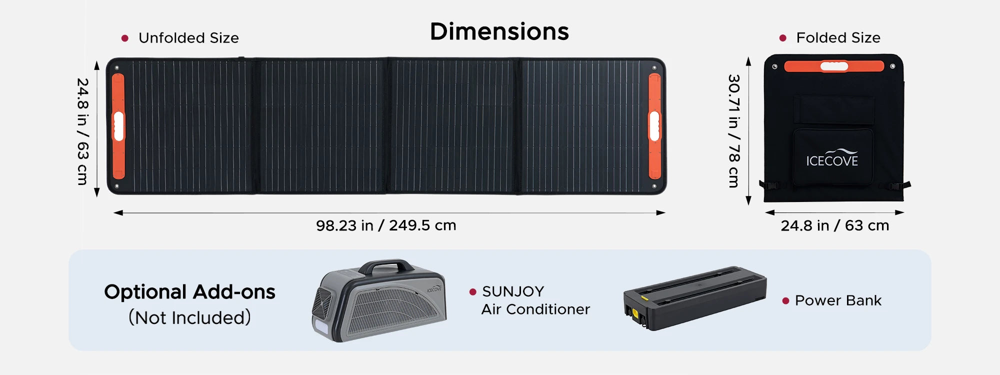 SUNJOY 226W Folding Portable Solar Panel - Convenient and Efficient Power Solution for IceCove Air Conditioner