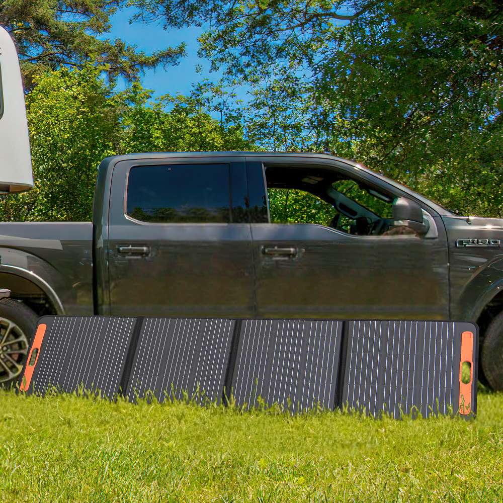 SUNJOY 226W Folding Portable Solar Panel - Convenient and Efficient Power Solution for IceCove Air Conditioner.