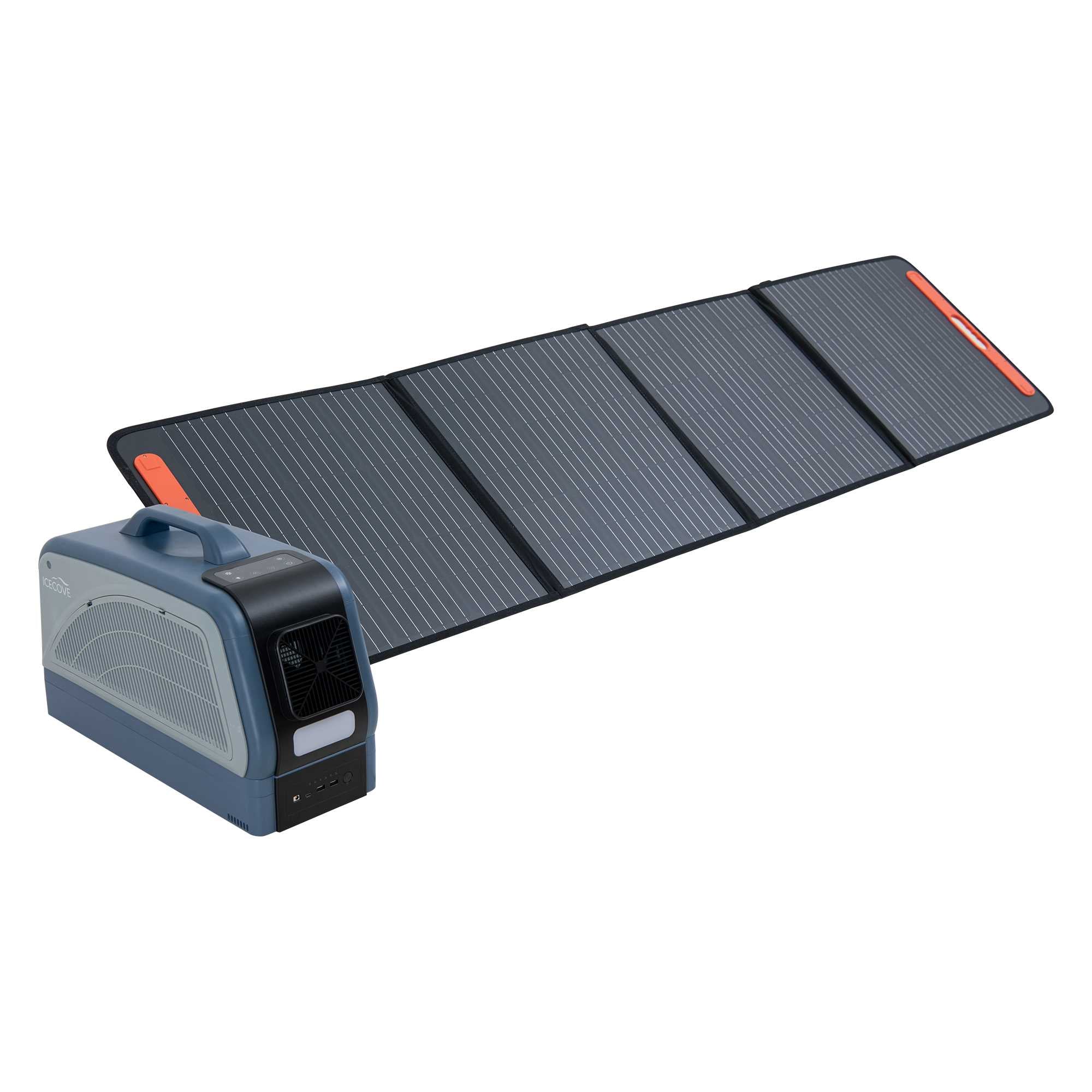 SUNJOY 226W Folding Portable Solar Panel - Convenient and Efficient Power Solution for IceCove Air Conditioner.