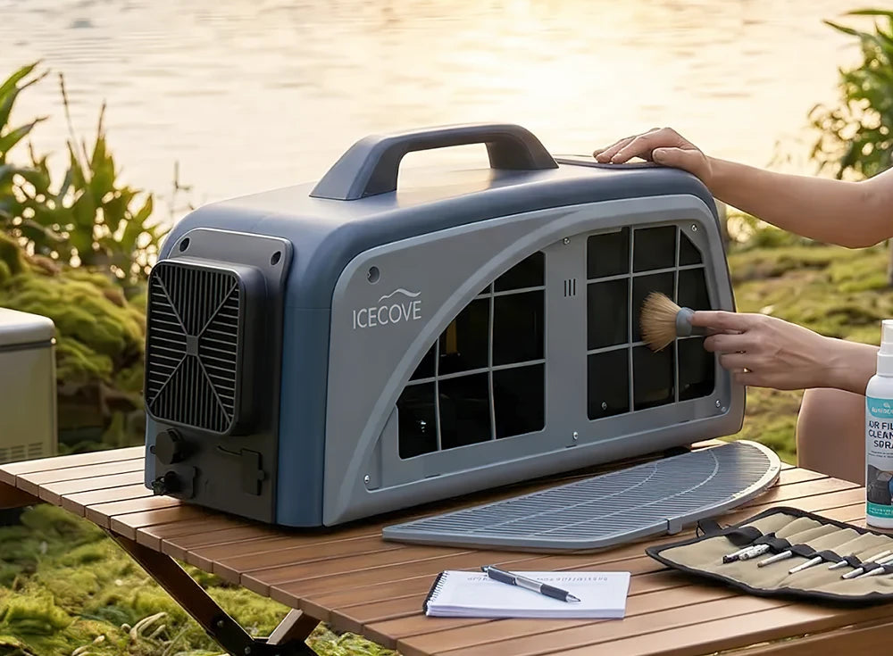 SUNJOY IceCove Portable Air Conditioner with 1 Power Bank for Outdoor Tents and Indoors - Blue