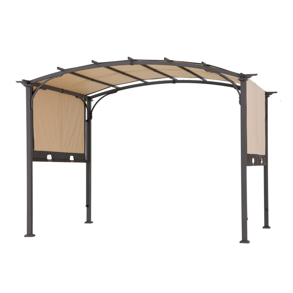 SUNJOY Beige Replacement Canopy For Outdoor Patio Modern Tan Metal Arched Pergola (9x11 Ft) A106005460.