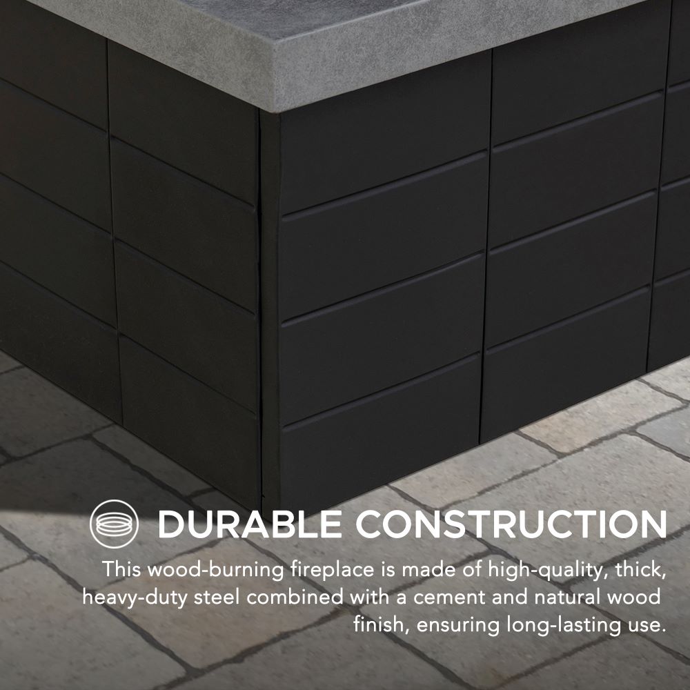 SUNJOY 42 Inch Wood Burning Fireplace with Chimney & Log Holders