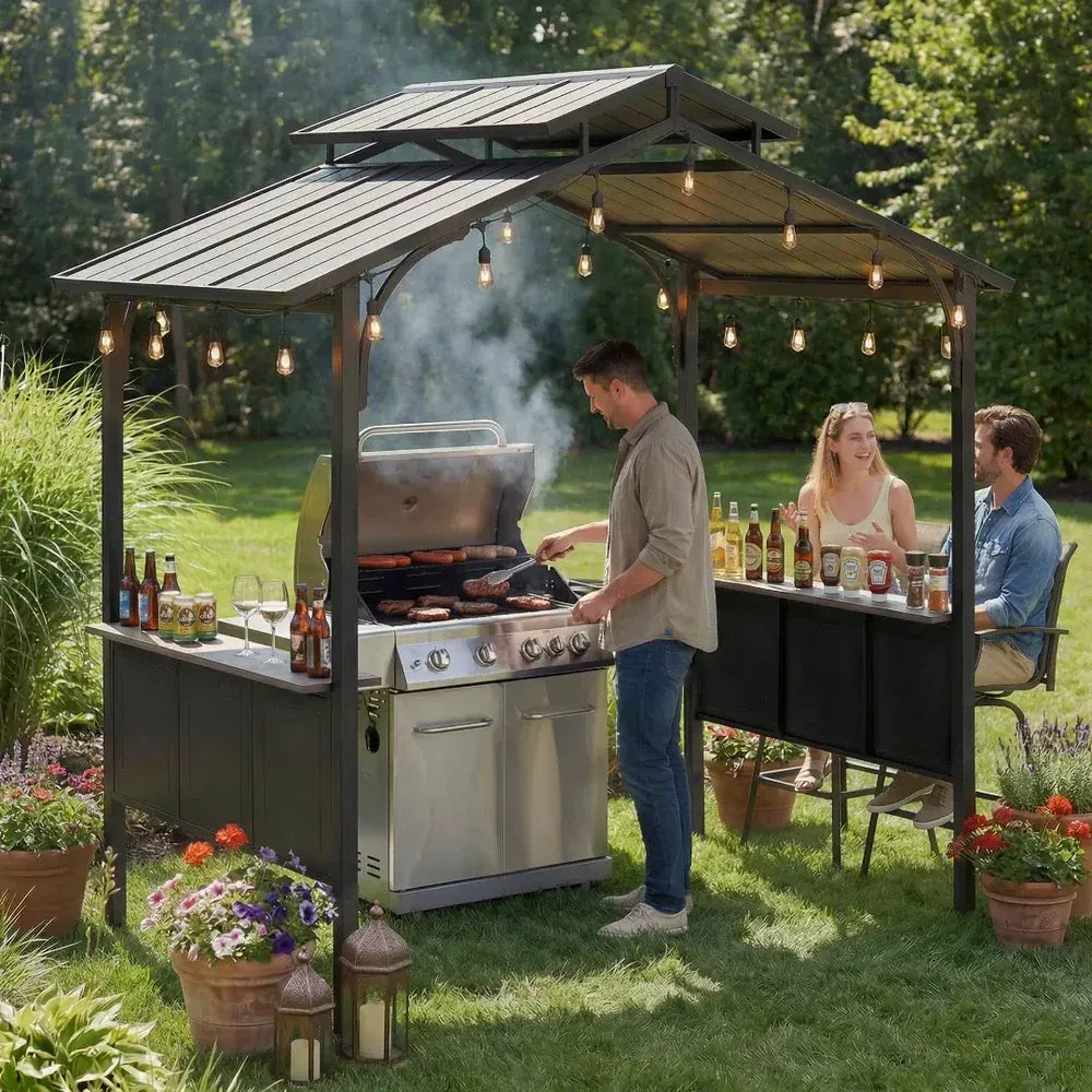 SUNJOY 5x8 Hardtop Grill Gazebo