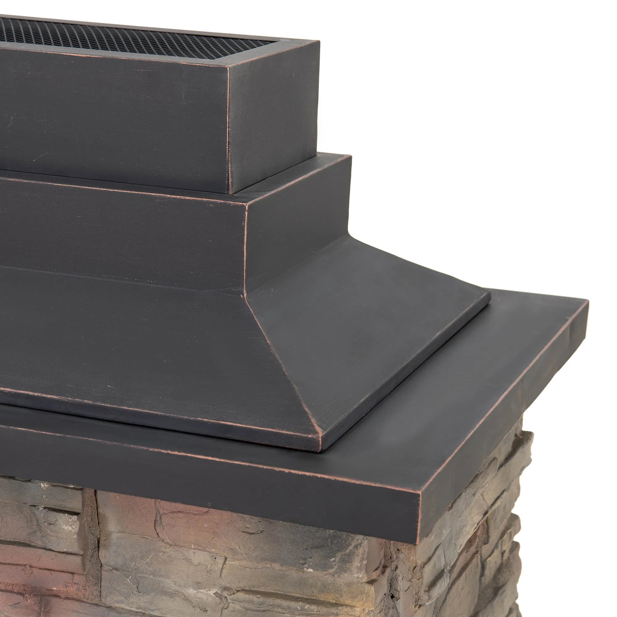 Canyon Stone Wood Burning Fireplace 42" - Matte Black Steel