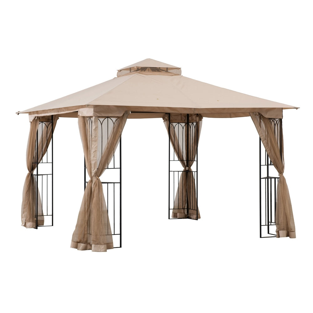 SUNJOY Beige Replacement Canopy For Nikkie Steel Patio Gazebo (10x10 Ft) A101011010.