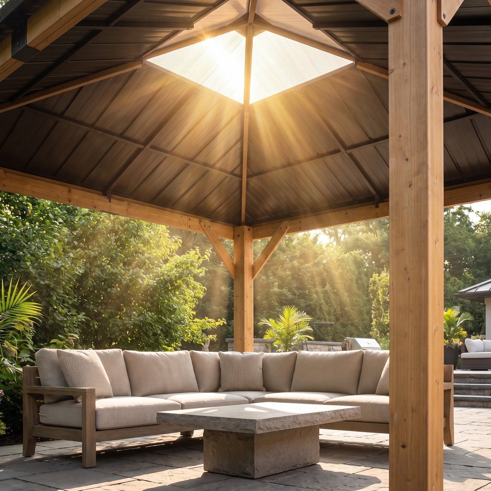 Antrim Skylight Cedar Gazebo, 11x11 | Demo 1