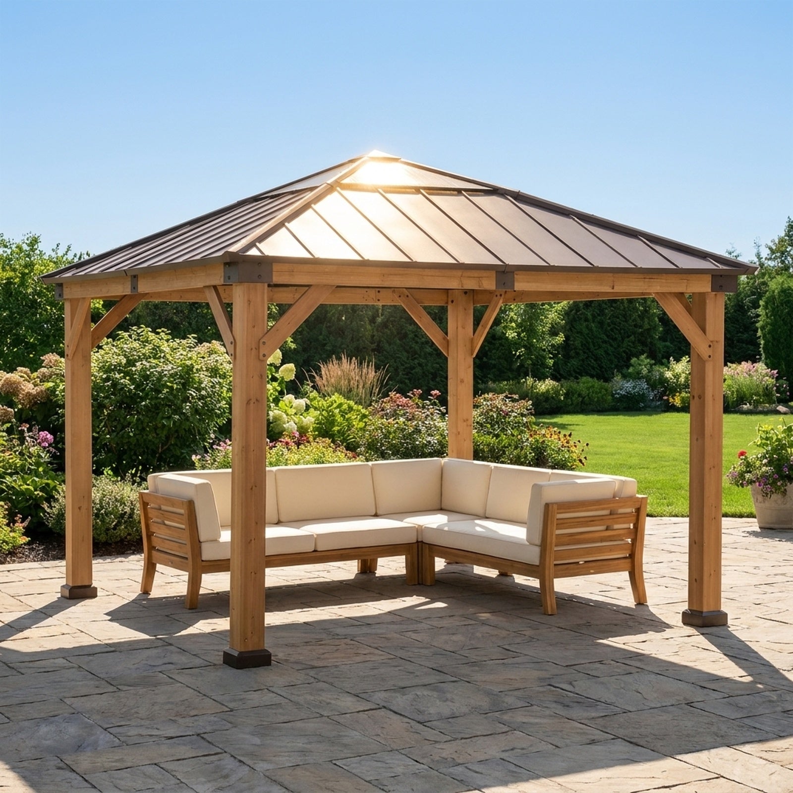 Antrim Skylight Cedar Gazebo, 11x11 | Demo 1
