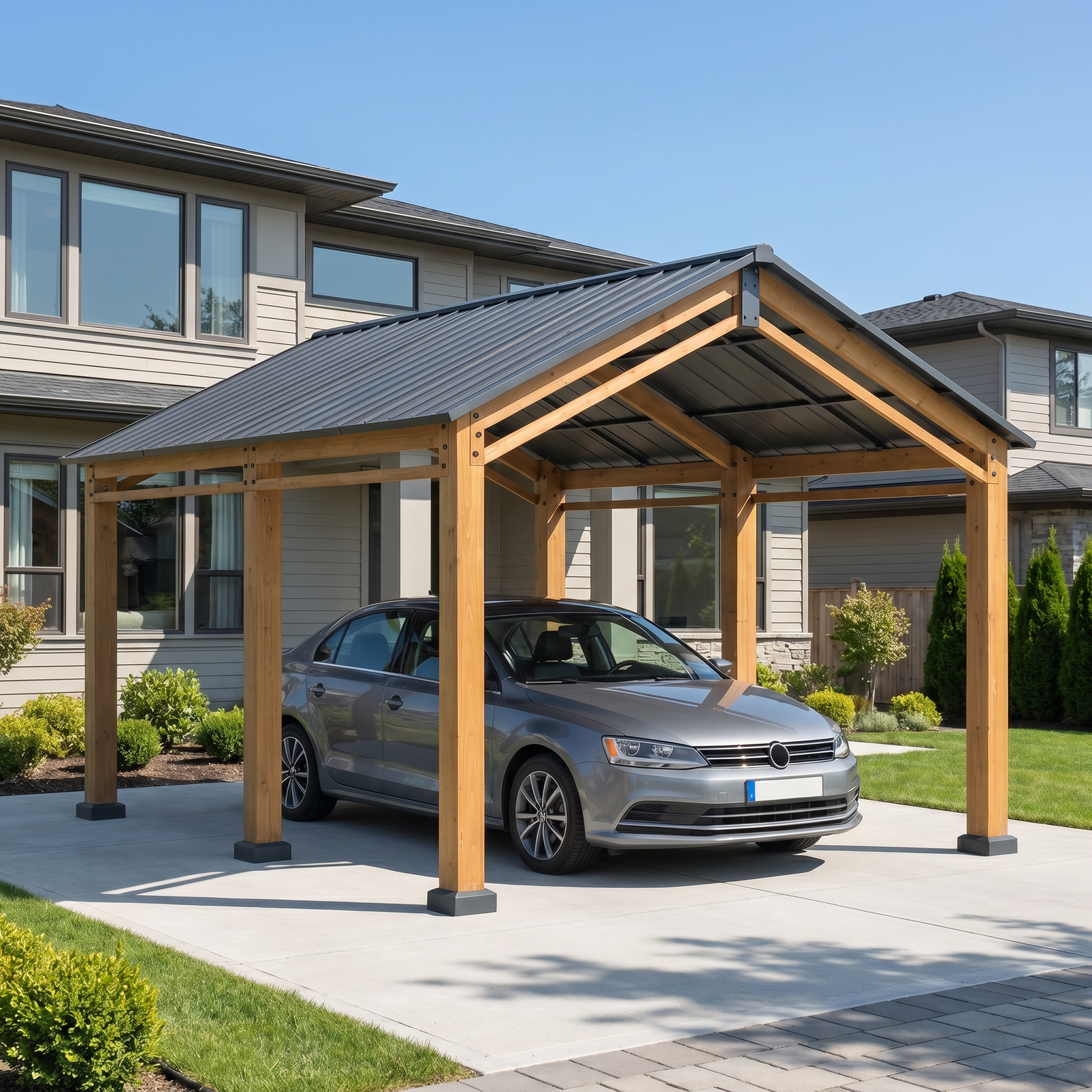 Timberland Compact Wood Carport, 11x13 | Demo 3