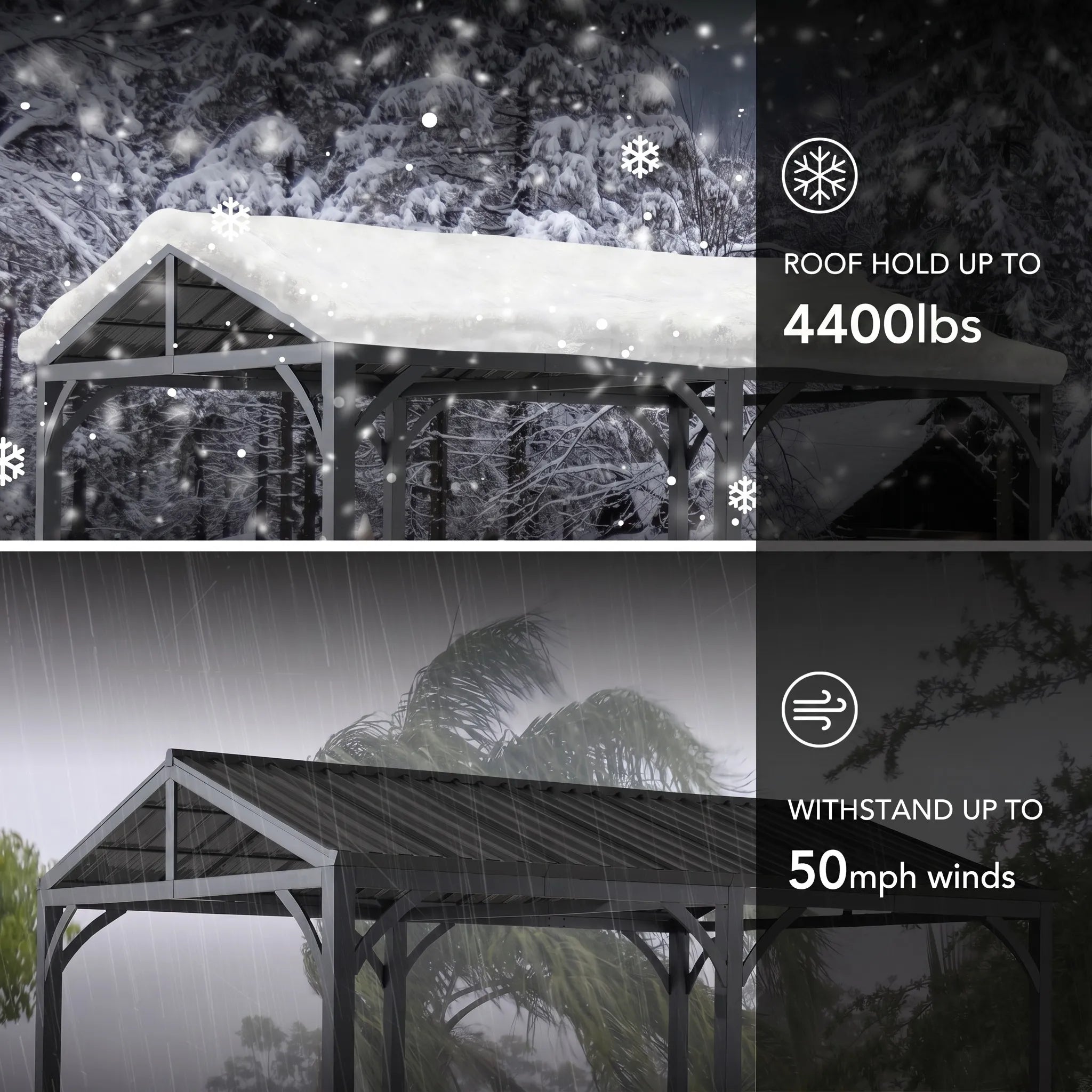 SUNJOY 20x14 Steel Carport Sturdy Gazebo with 2 Ceiling Hooks