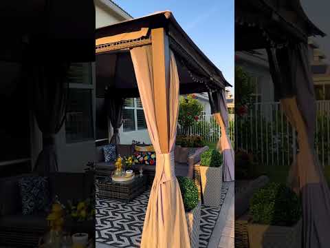 11x13 Backyard Gazebo with Netting and Curtain