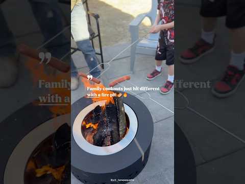 Customer Show of SUNJOY 28 Inch Round Stainless Steel Smokeless Fire Pit with PVC Cover and Poker - Triangle Pattern & Black