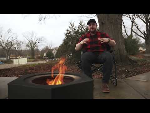 SUNJOY Hexagon Stainless Steel Smokeless Fire Pit with PVC Cover