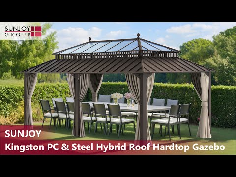 How to install SUNJOY Kingston 12x20 Gazebo with Steel & PC Roof & Curtains