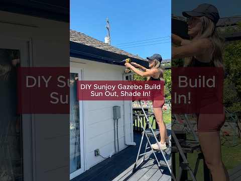 SUNJOY 10x12 Metal Roof Wall Mounted Gazebo, Lean to Gazebo with Curtain and Netting