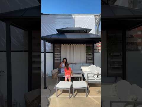 SUNJOY 7x9 Rochdale Grill Gazebo with Shelves and Hooks