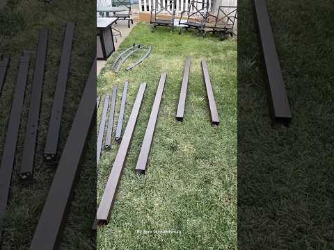 SUNJOY 9.5x11 Metal Arched Pergola Kits with Adjustable Canopy Roof