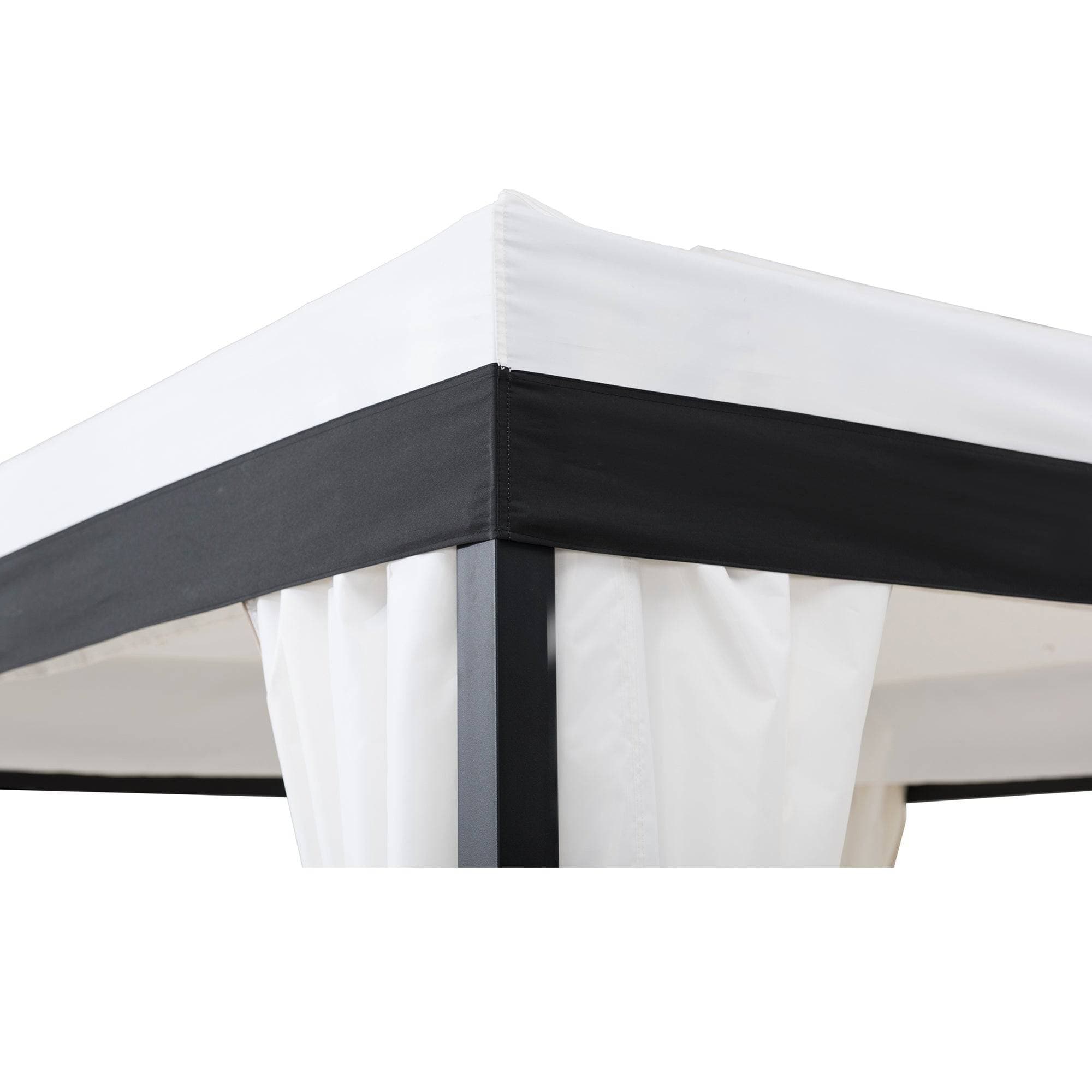 SUNJOY 10x10 White Gazebo with Curtain and Netting.