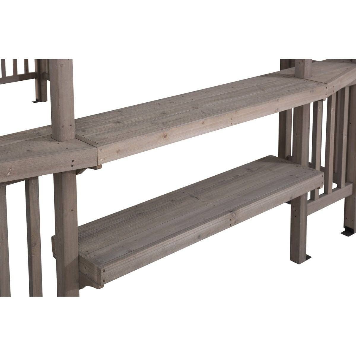 SUNJOY 10x14 Wood Pergola with Sunshade and Shelves.