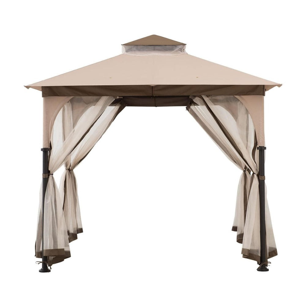 SUNJOY Beige+Light Brown Replacement Canopy For Column Gazebo (9X9 Ft) A101011100.