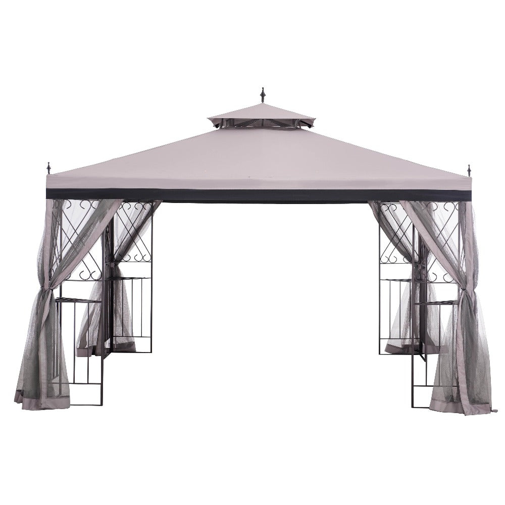 SUNJOY Dark Brown+Black+Light Gray Replacement Canopy For Parlay Gazebo (10X12 Ft) L-GZ288PST-4H Sold At Amazon.