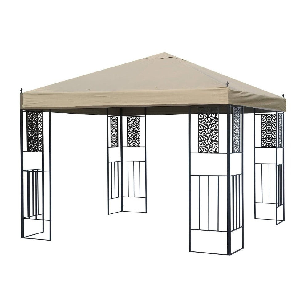 SUNJOY Khaki+Dark Brown Replacement Canopy For Sutton Gazebo (10X10 Ft) L-GZ494PST-E Sold At Canadian Tire.