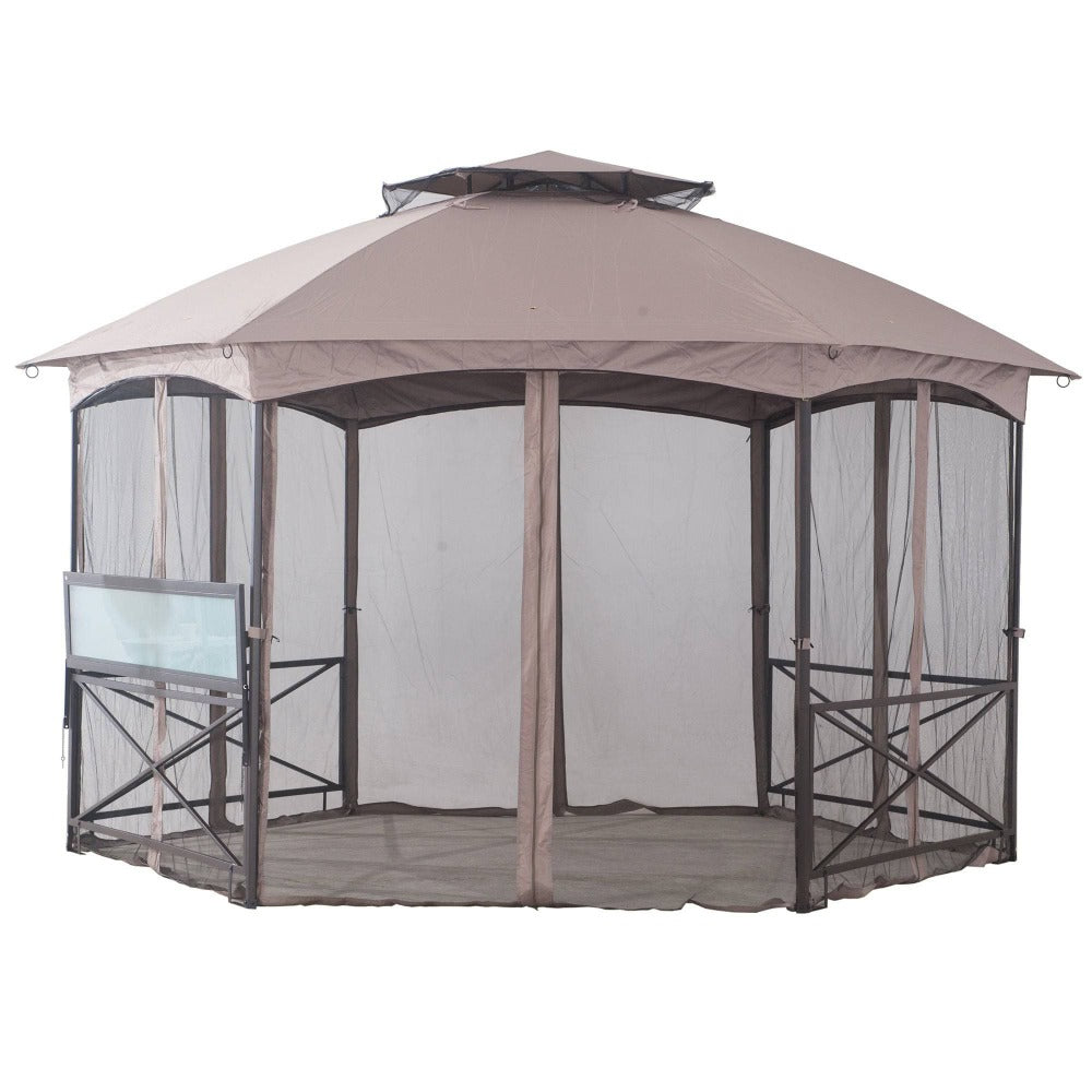 SUNJOY Black+Golden Replacement Mosquito Netting For Crossman Gazebo (11X15 Ft) L-GZ076PST-1A-4 Sold At Walmart US.