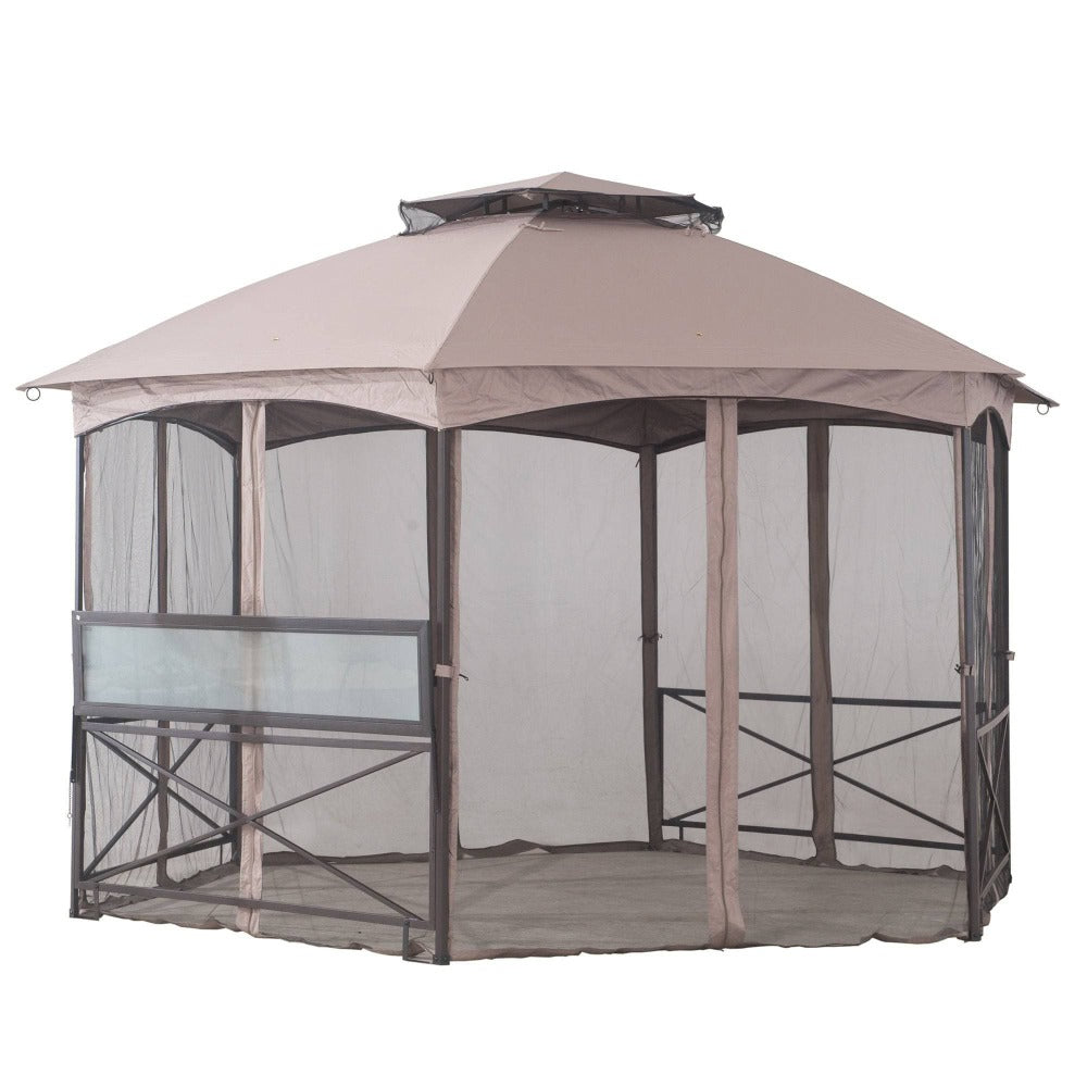 SUNJOY Black+Golden Replacement Mosquito Netting For Crossman Gazebo (11X15 Ft) L-GZ076PST-1A-4 Sold At Walmart US.