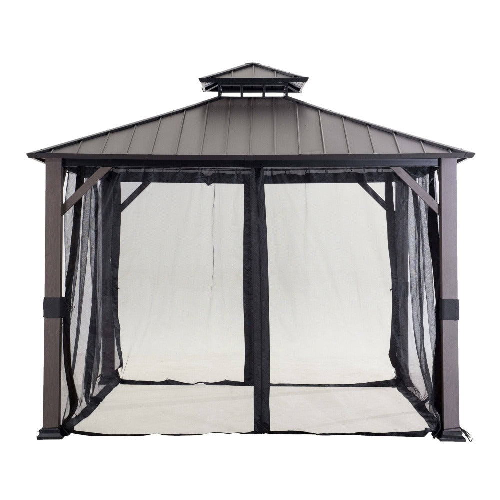 SUNJOY Black Replacement Mosquito Netting For Hardtop Gazebo (10X10 Ft) L-GZ1150PST-A Sold At Lowe's.