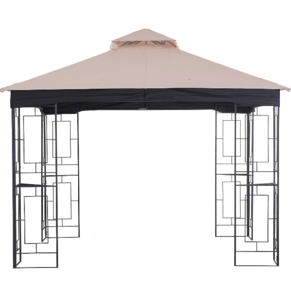 SUNJOY Beige+Black Replacement Canopy For Easy Up Gazebo (10X10 Ft) L-GZ724PST-B Sold At Lowe's.