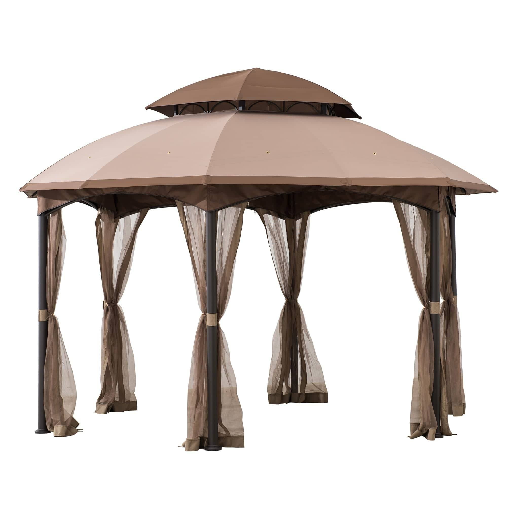 SUNJOY 13.5x13.5 Metal Patio Gazebo Kits with Ceiling Hook.