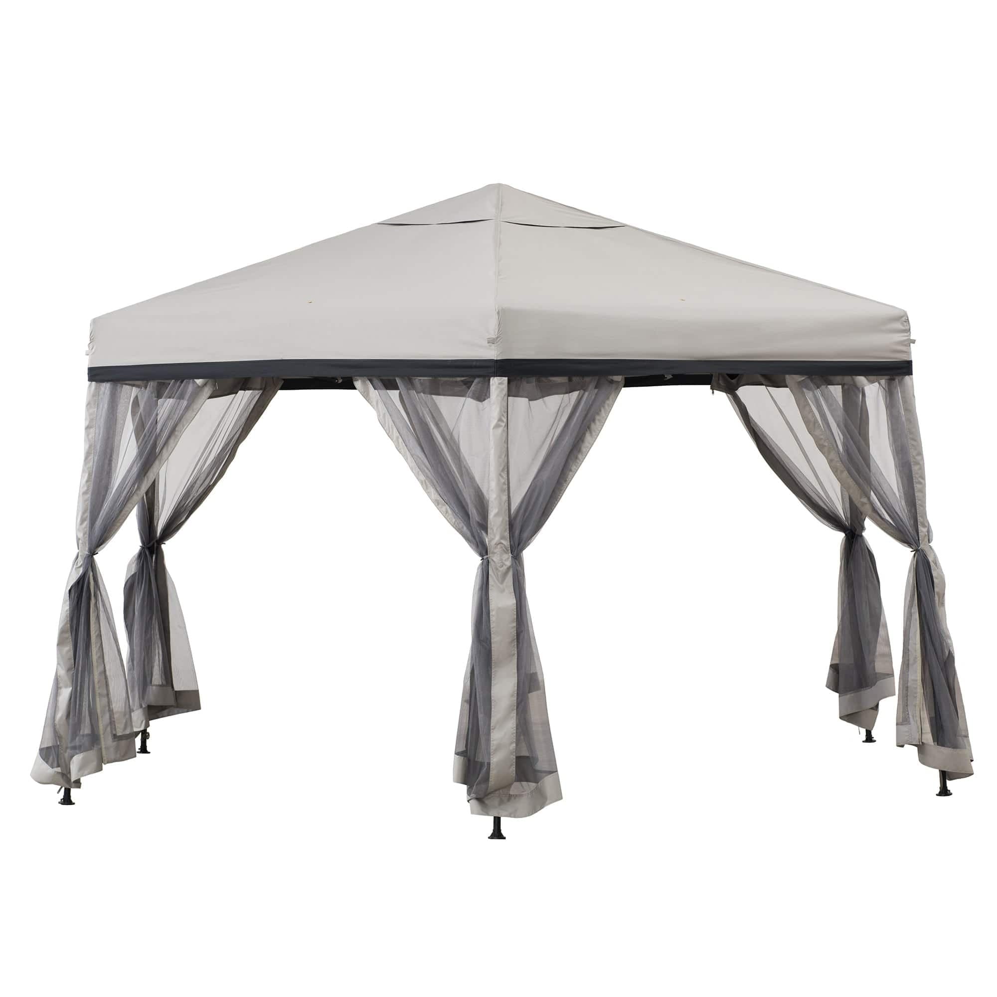 SUNJOY 11x11 Hexagon Pop Up Gazebo with Netting.