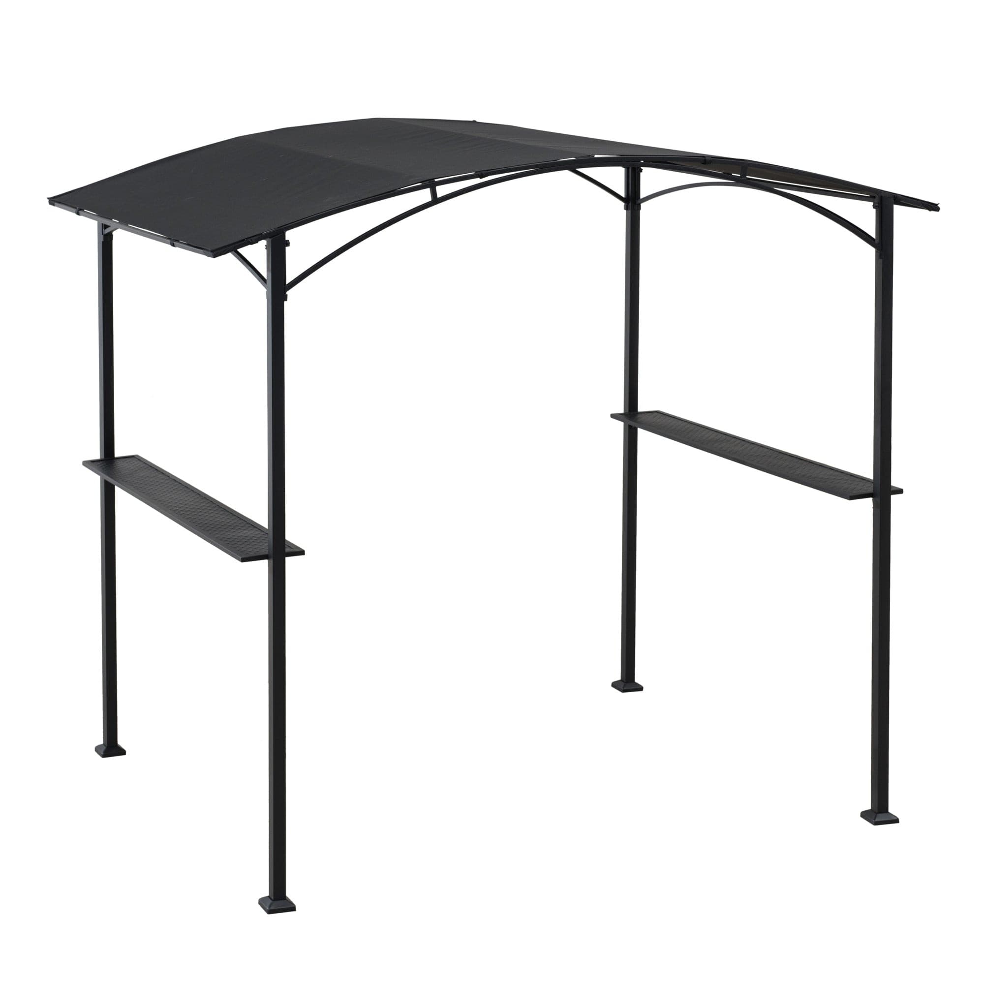 SUNJOY 5x8 Outdoor Grill Gazebo with Arch Canopy and Bar Shelves.