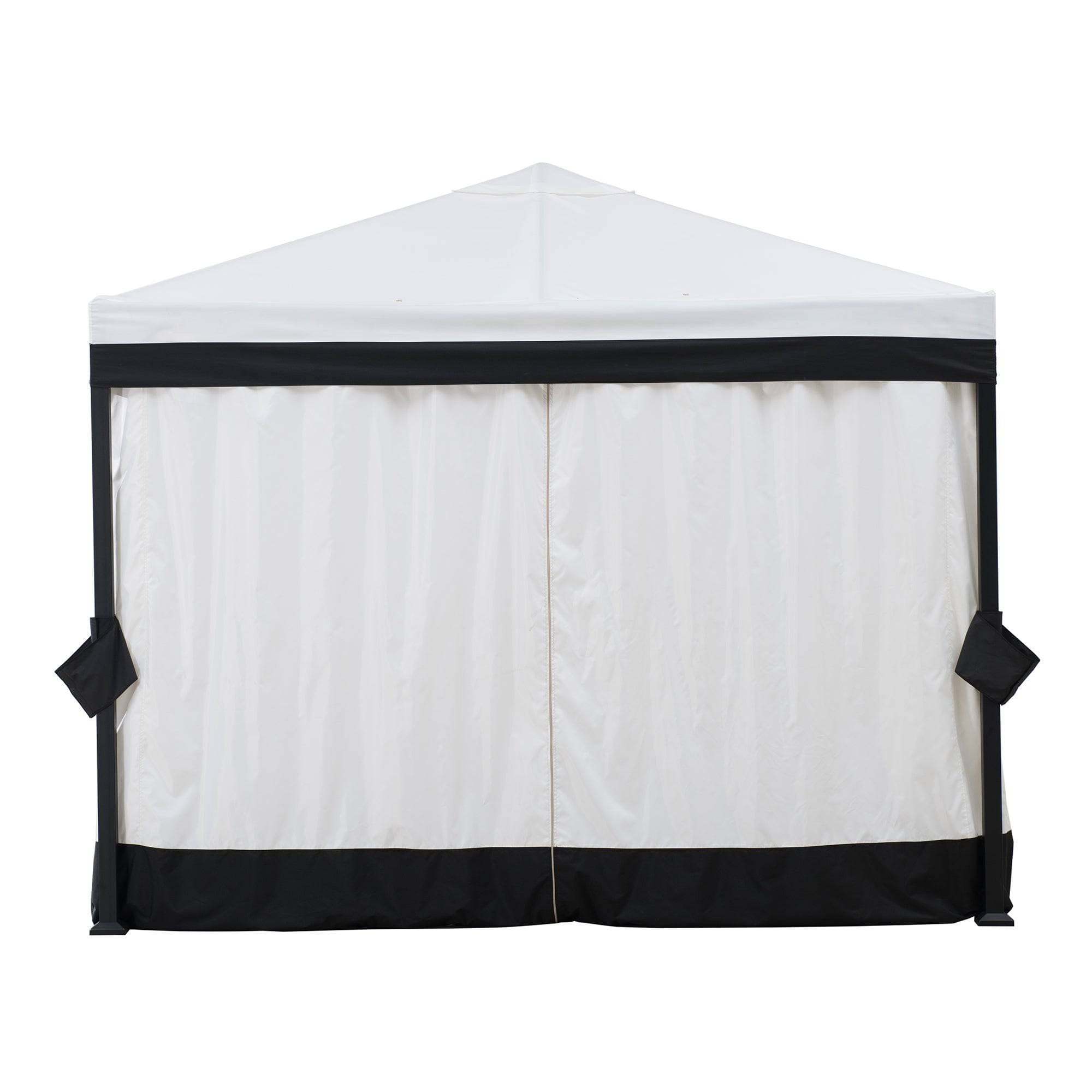 SUNJOY 10x10 White Gazebo with Curtain and Netting.