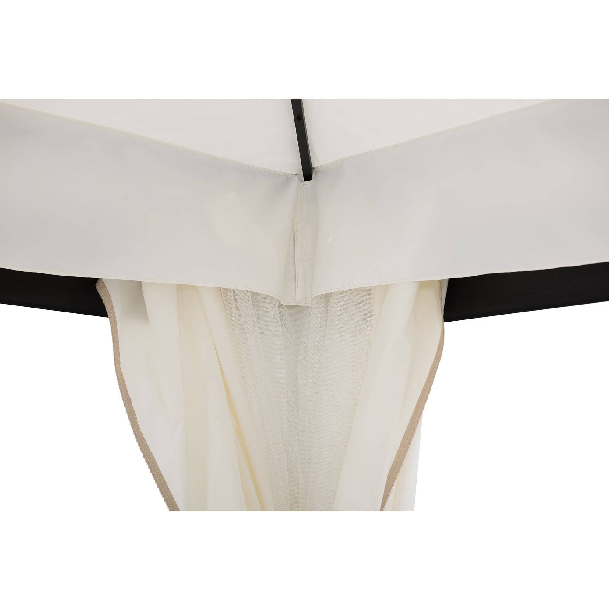 SUNJOY 10x10 White Gazebo with Curtain and Netting.