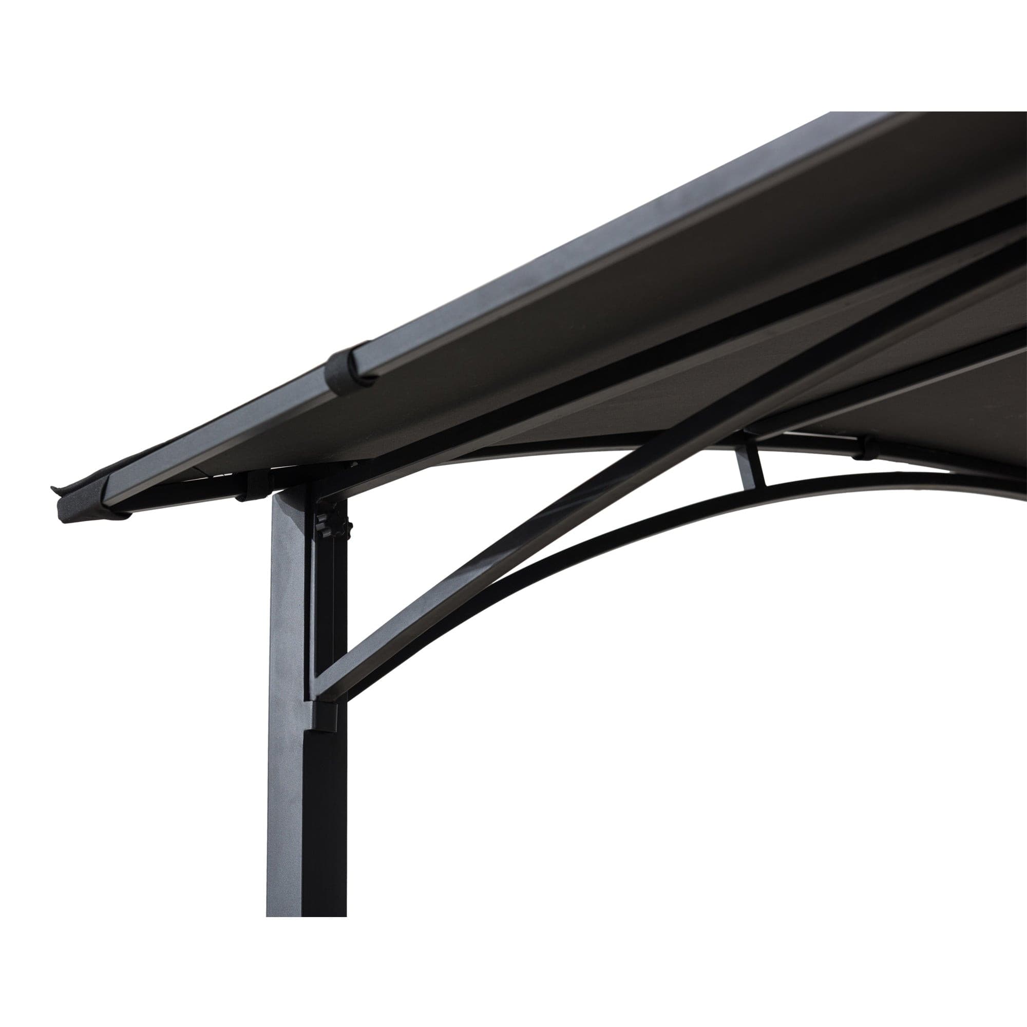 SUNJOY 5x8 Outdoor Grill Gazebo with Arch Canopy and Bar Shelves.