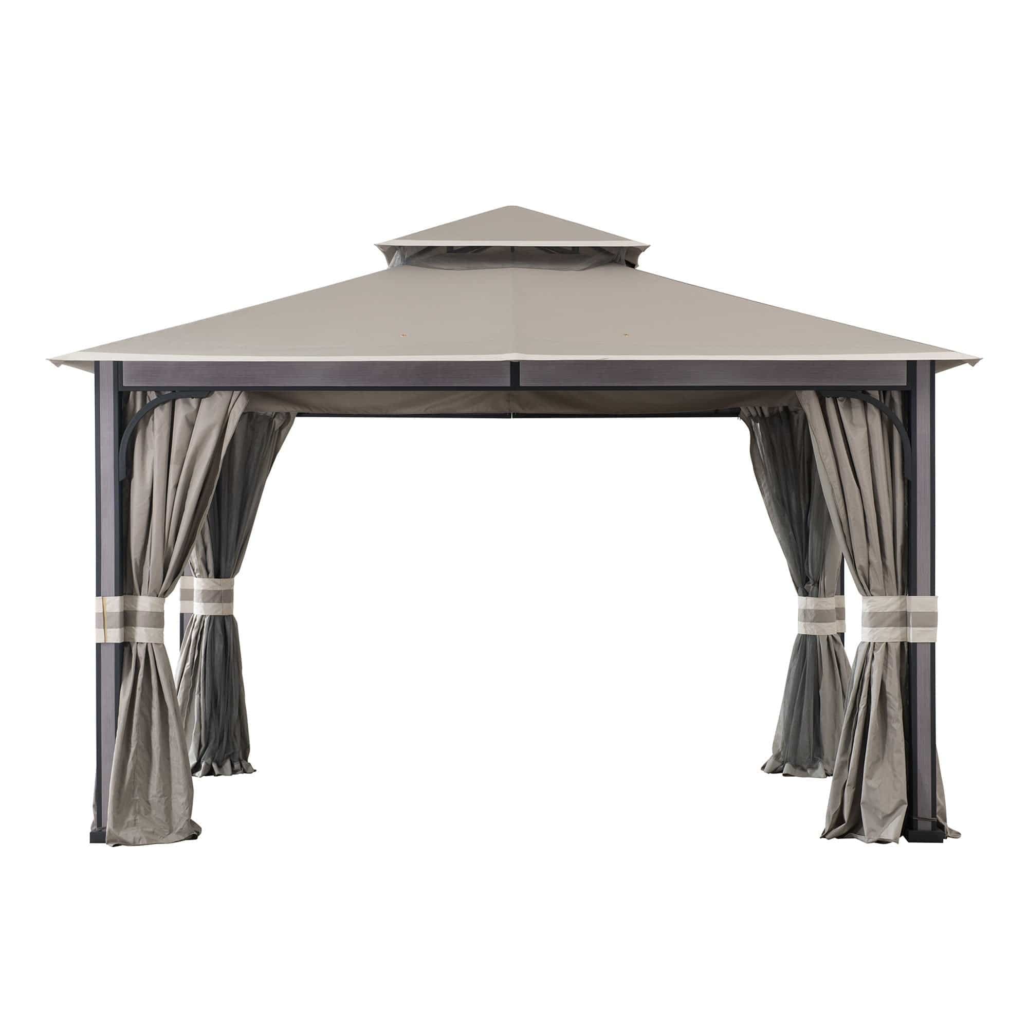 SUNJOY 11x13 Soft Top Gazebo with Netting and Curtain.