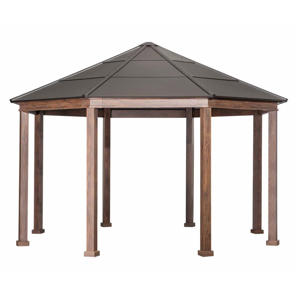 SUNJOY 15x15 Daybreak Octagon Gazebo with Metal Ceiling Hook.