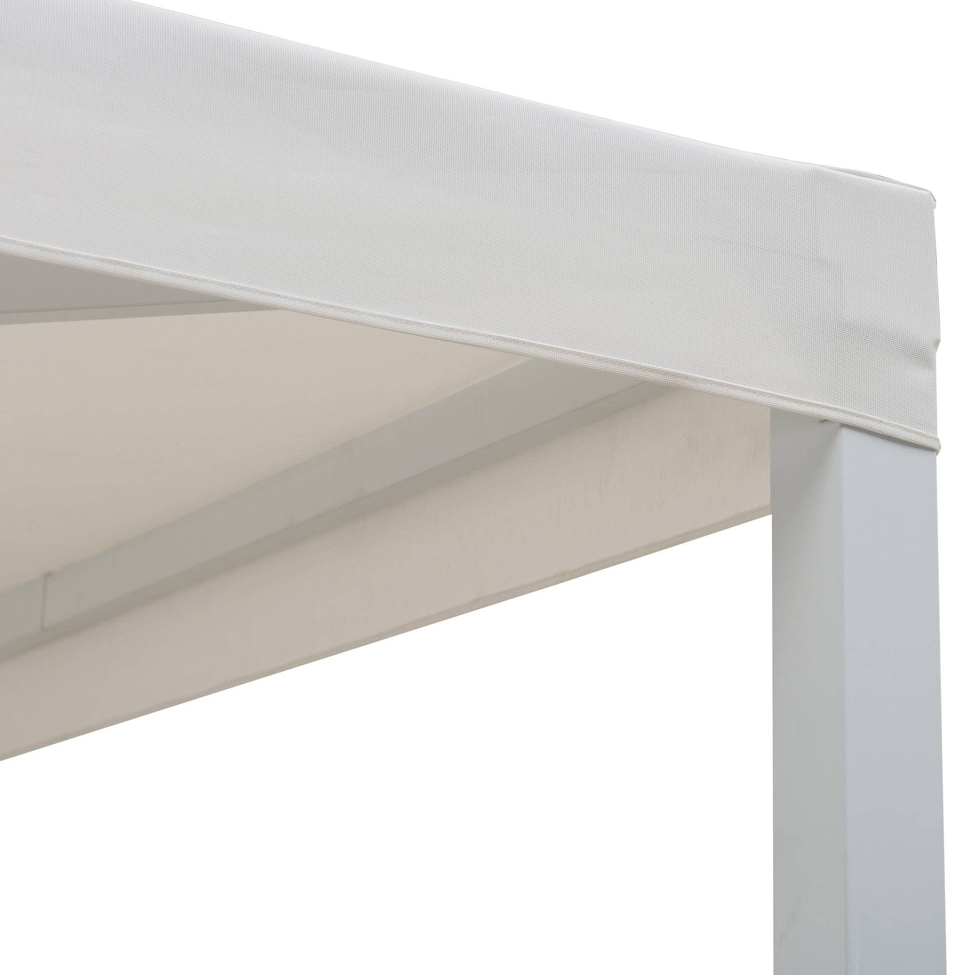 SUNJOY 10x10 White Steel Flat Top Gazebo with Ceiling Hook.