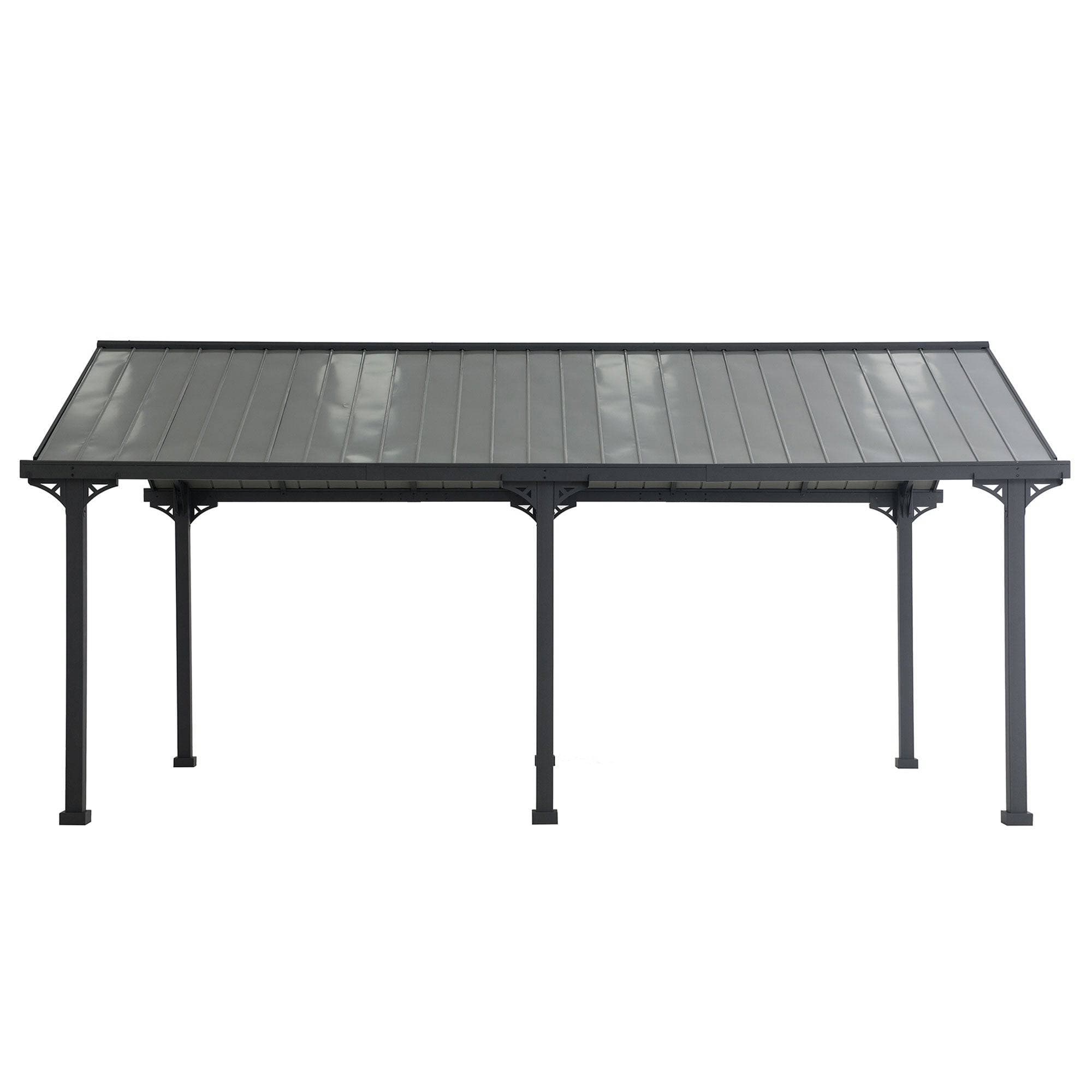 SUNJOY 12x20 Metal Carport Gable Roof Gazebo with 2 Ceiling Hooks.