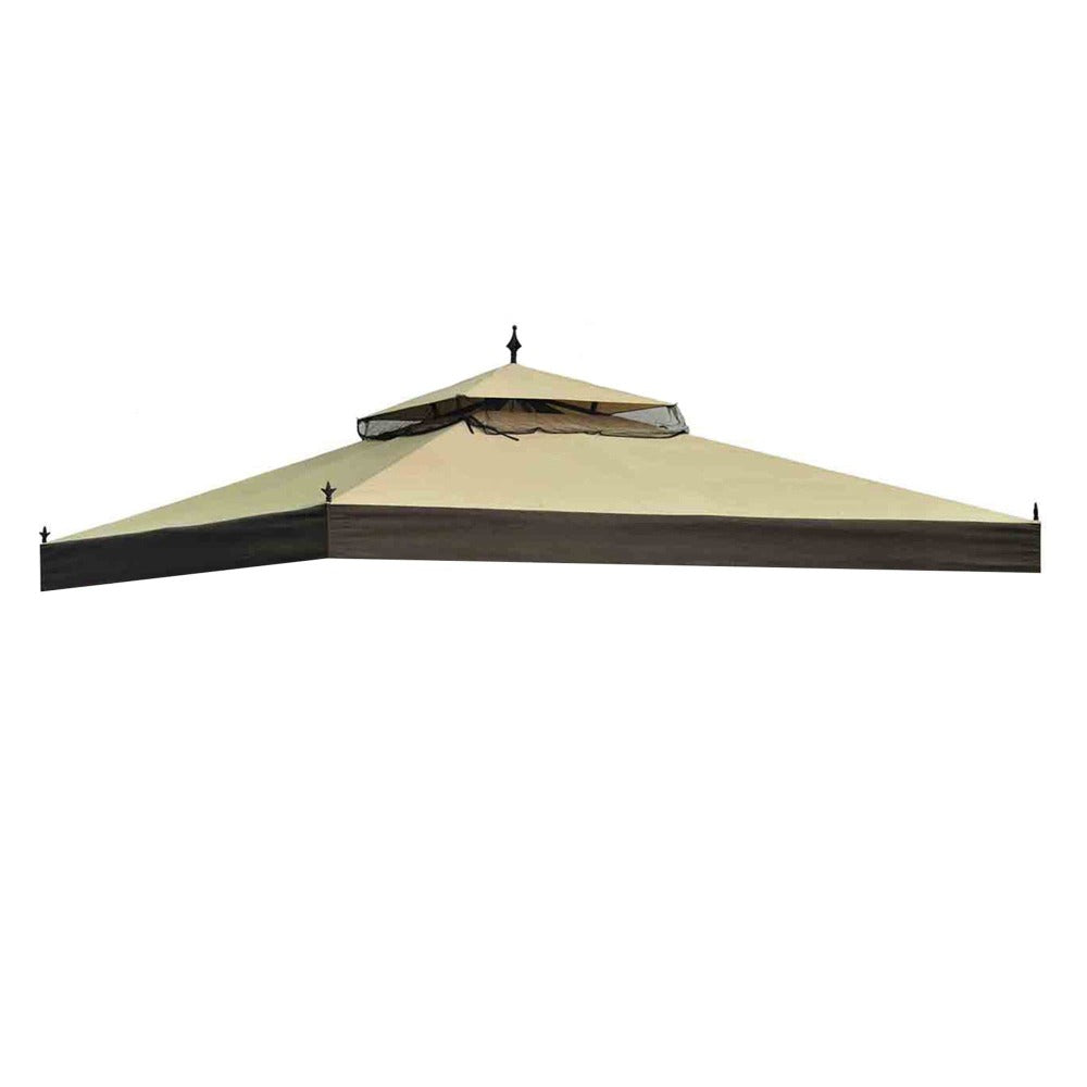 SUNJOY Beige+Light Brown Replacement Canopy For Double Arch Gazebo (10X10 Ft) L-GZ038PST-3 Sold At Big Lots.