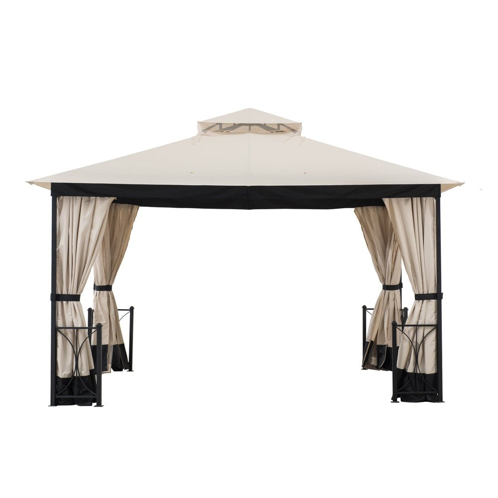 SUNJOY Sesame+Black Replacement Canopy For Belcourt Gazebo (11X13 Ft) A101012410 Sold At SunNest.