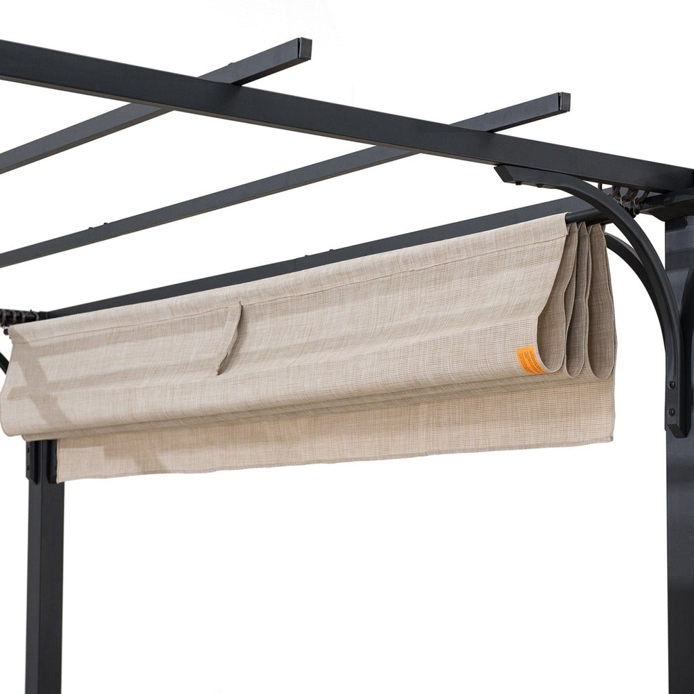 SUNJOY Beige Replacement Canopy For RetracTable Shade Pergola (9.5x11.5 Ft) A106005600/A106005610 Sold At SunNest.