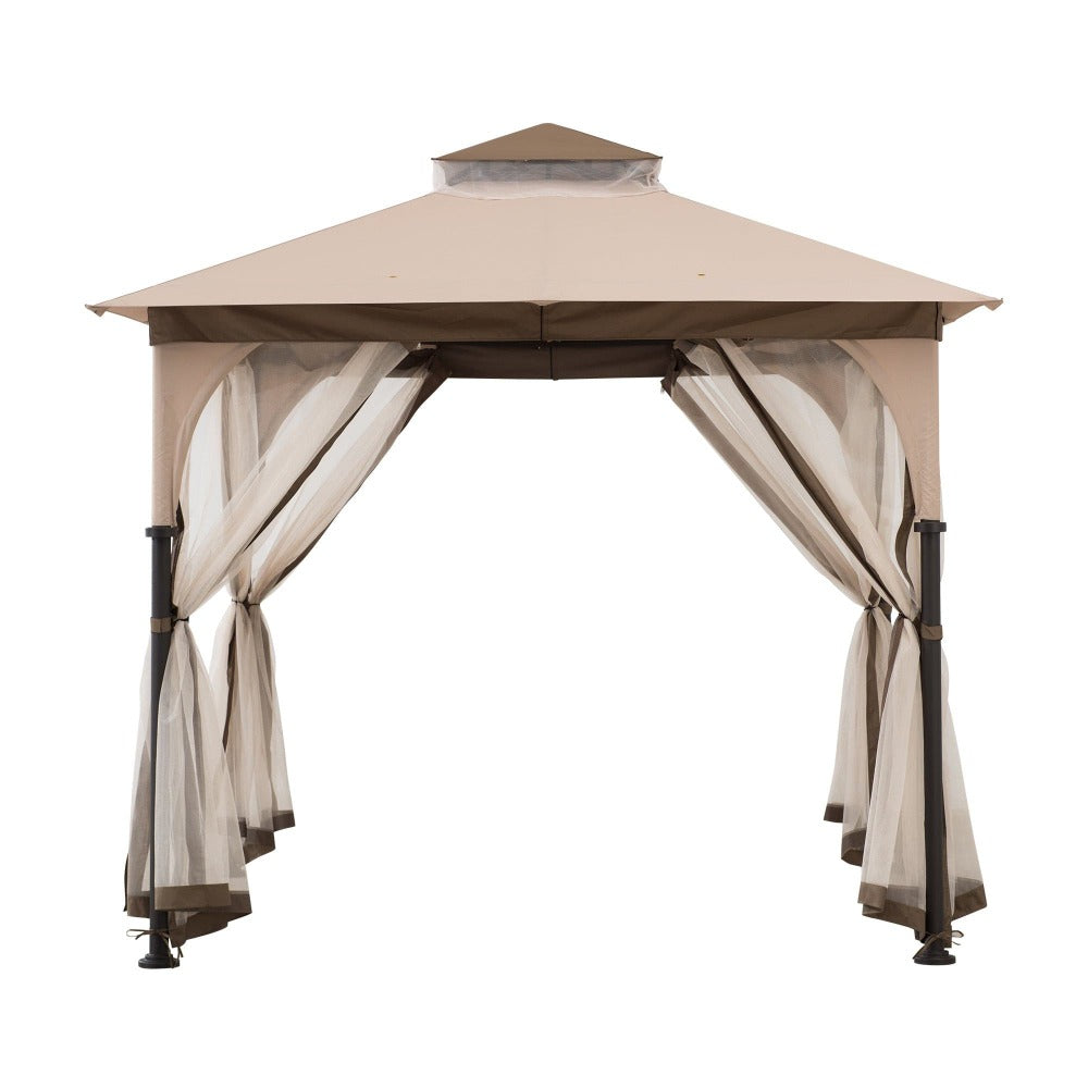 SUNJOY Beige+Light Brown Replacement Canopy For Column Gazebo (9.5x9.5 FT) A101011110 Sold At SunNest.