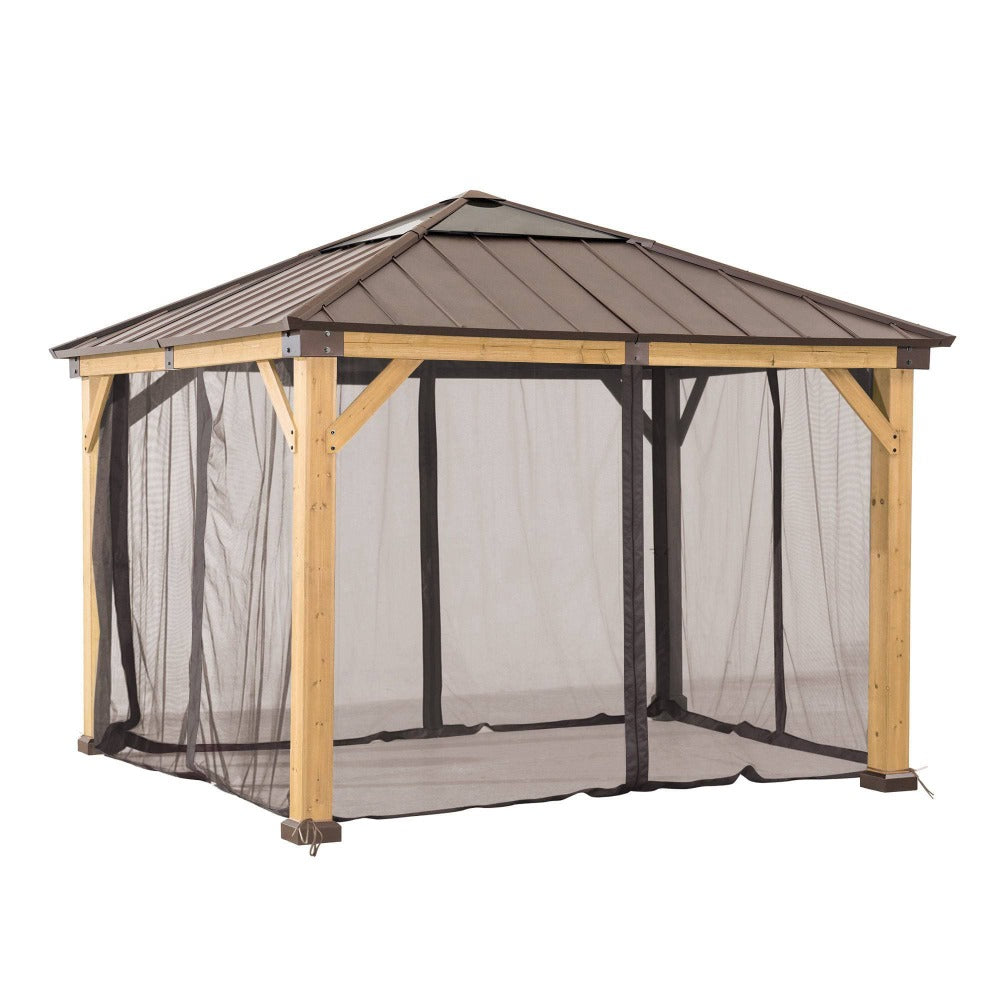 SUNJOY Replacement Mosquito Netting for 11 ft. ×11 ft. Wood-Framed Gazebos.