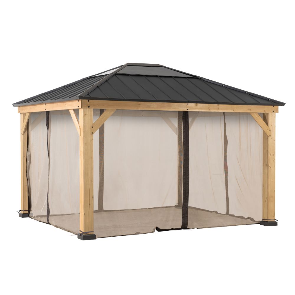 SUNJOY Replacement Mosquito Netting for 11 ft. ×13 ft. Wood-Framed Gazebos.