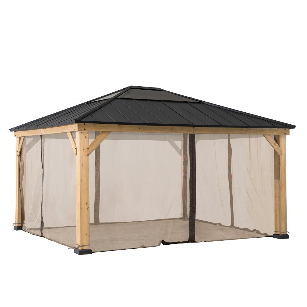 SUNJOY Replacement Mosquito Netting for 13 ft. × 15 ft. Wood-Framed Gazebos.
