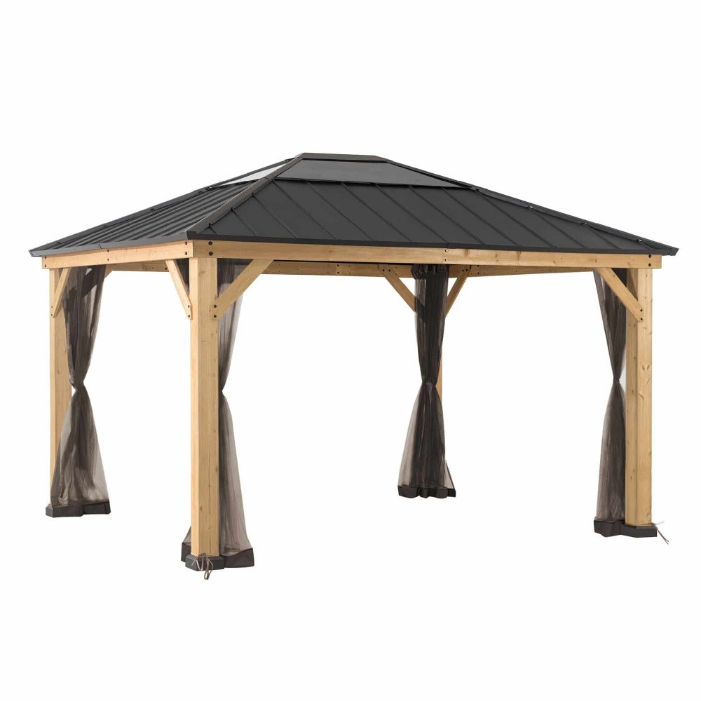 SUNJOY Replacement Mosquito Netting for 13 ft. × 15 ft. Wood-Framed Gazebos.