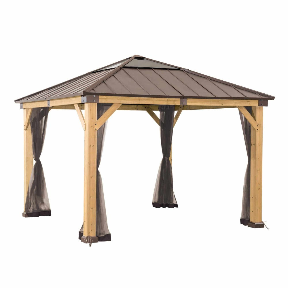 SUNJOY Replacement Mosquito Netting for 9 ft. × 9 ft. Wood-Framed Gazebos.