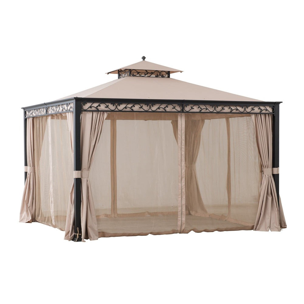SUNJOY Khaki Replacement Mosquito Netting For Bewkes Softtop Gazebo (10X12 Ft) A101003202 Sold At SunNest.