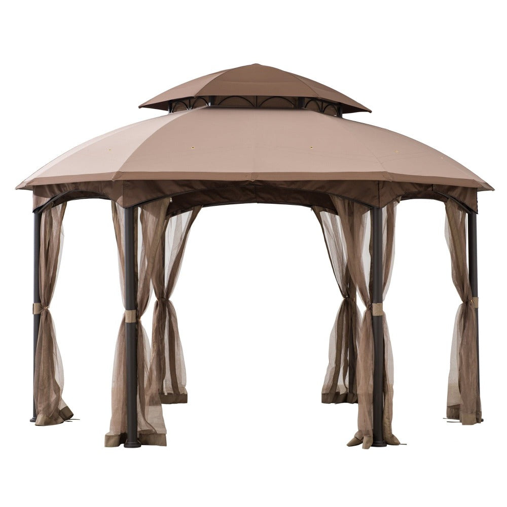 SUNJOY Light Brown Replacement Mosquito Netting For Manat soft top gazebo (14x14 Ft) A101011800 Sold At SunNest.